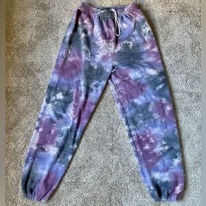 Baggy Tie-Dye unisex violet Joggers - size medium